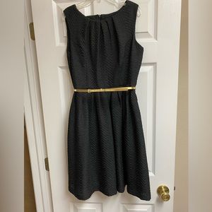 Ellen Tracy belted black sleeveless dress size 4